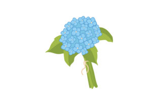 Flower Bouquet Hydrangias with Leaves Embroidery Design Review