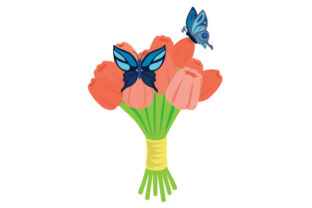 Flower Bouquet with Tulips and Butterflies Review for Real Projects