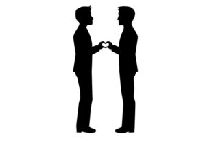 Two Grooms Facing Each Other Silhouette Review