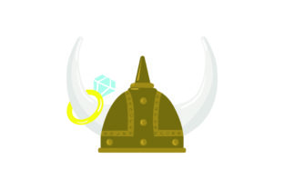Viking Helmet with Wedding Ring Hanging from Horn Embroidery Design Review